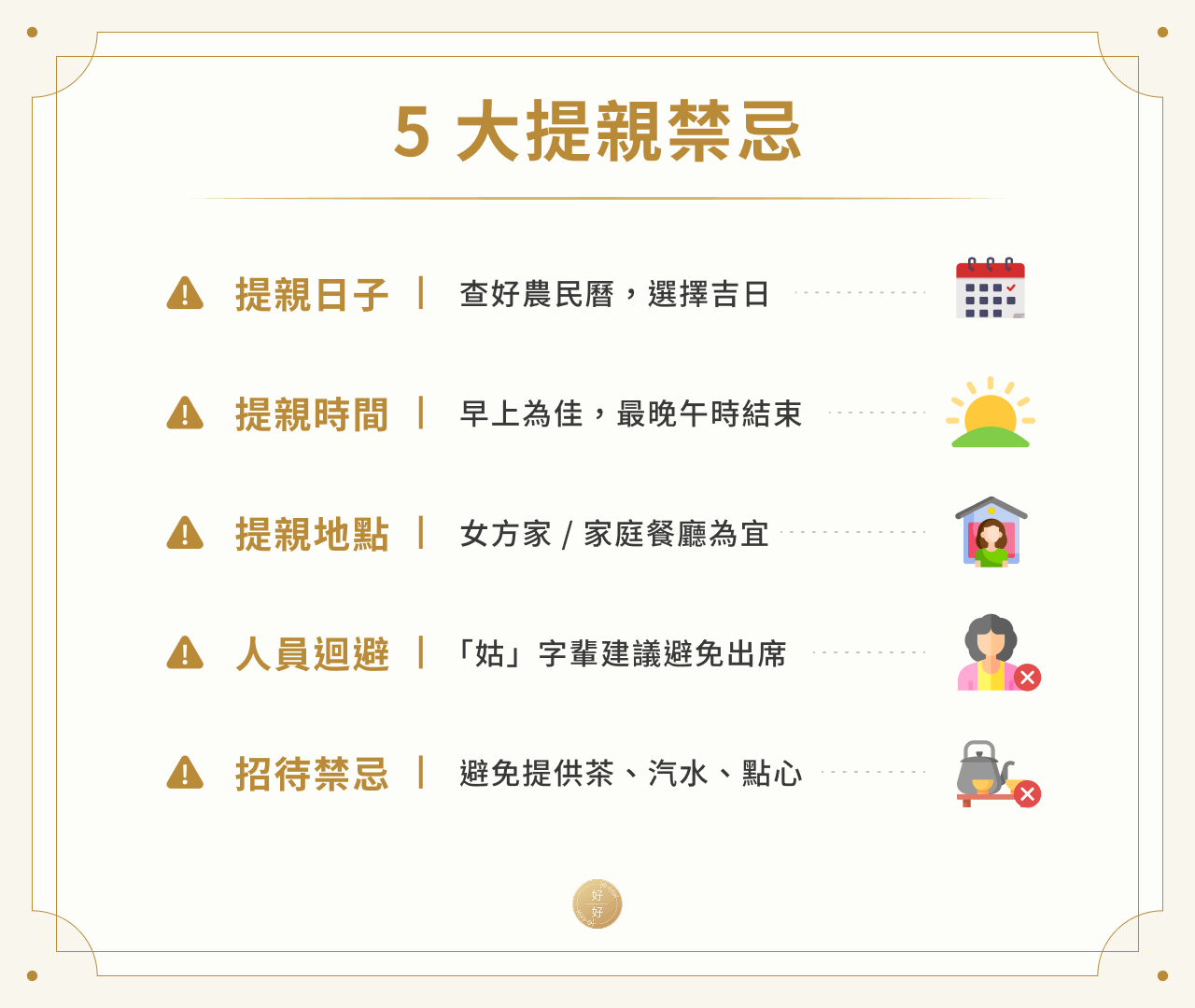 5 大提親禁忌